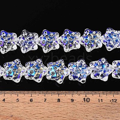 Electroplate Transparent Glass Beads Strands EGLA-N020-02A-1