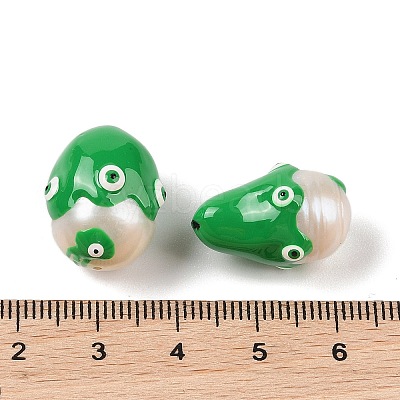 Natural Cultured Freshwater Pearl Enamel Beads PEAR-G014-05E-1