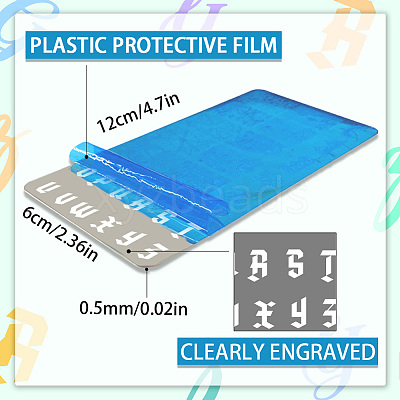 Stainless Steel DIY Nail Art Templates MRMJ-WH0092-026-1
