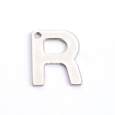Tarnish Resistant 304 Stainless Steel Letter Charms X-STAS-O072-R-1