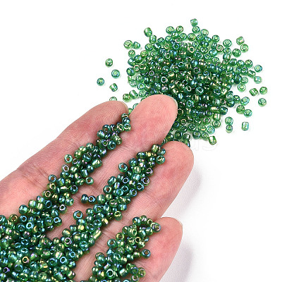 Round Transparent Colors Rainbow Glass Seed Beads X-SEED-A007-3mm-167-1