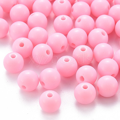 Opaque Acrylic Beads X-MACR-S370-C8mm-A01-1