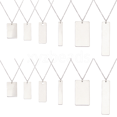 DIY Stainless Steel Rectangle Charm Necklaces Making Kits DIY-HS0001-86-1