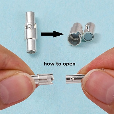 Brass Locking Tube Magnetic Clasps MC079-S-1
