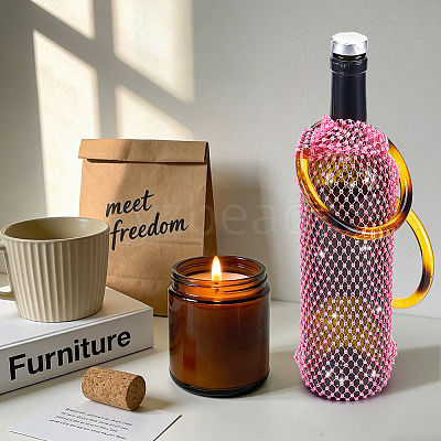 Sparkly Rhinestone Wine Bottle Bag AJEW-WH0609-899A-1