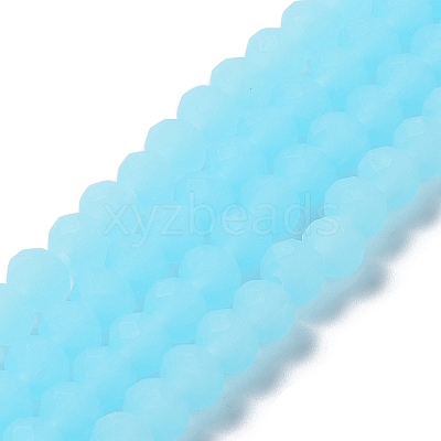 Imitation Jade Solid Color Glass Beads Strands EGLA-A034-J6mm-MD04-1