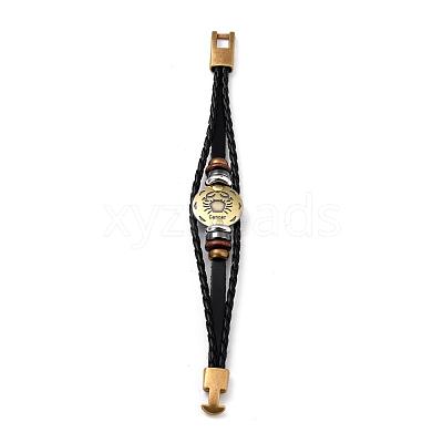 Braided Leather Cord Retro Multi-strand Bracelets BJEW-L616-20K-1
