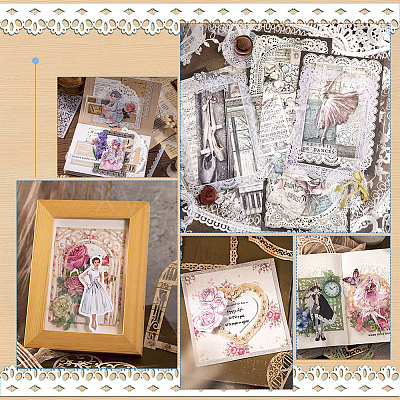 12Sets 6 Styles  Lace Frame Scrapbook Paper Pad DIY-CP0008-90-1