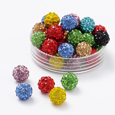 Polymer Clay Rhinestone Beads RB-H258-HD8mm-M-1