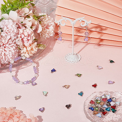 64Pcs 16 Colors Glass Charms FIND-SC0015-32P-1