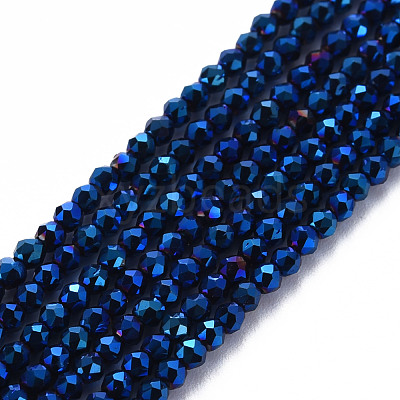 Electroplated Glass Beads Strands EGLA-S174-23D-02-1