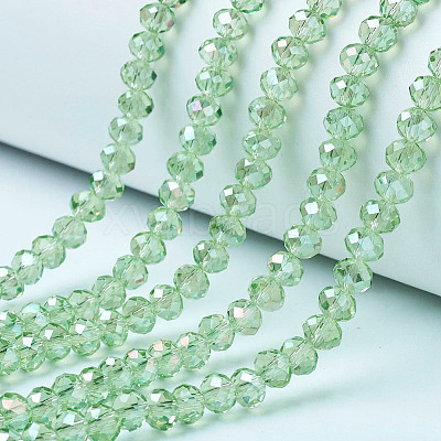 Electroplate Glass Beads Strands X-EGLA-A034-T6mm-B17-1