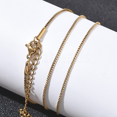 10Pcs 1MM 304 Stainless Steel Box Chain Necklaces NJEW-G203-07G-1