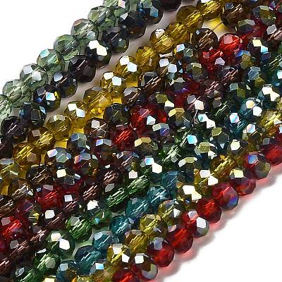 Electroplate Glass Faceted Rondelle Beads Strands EGLA-D020-4x3mm-M-1