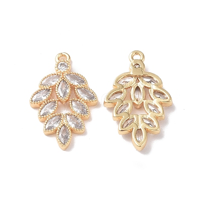 Brass Micro Pave Cubic Zirconia Pendants KK-I702-09G-1