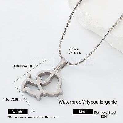 304 Stainless Steel Pendant Necklaces for Women DV7117-3-1