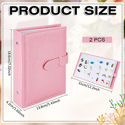 Imitation Leather Earring Displays Storage Book EDIS-WH0022-45A-1