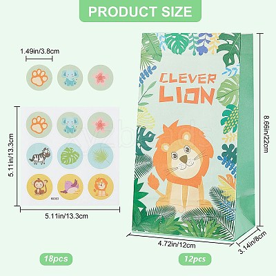 6 Style Animal Theme Paper Bags AJEW-WH0283-18-1