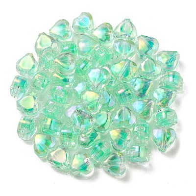 UV Plating Rainbow Iridescent Acrylic Beads OACR-F004-05B-1