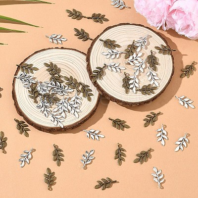 60Pcs 2 Colors Tibetan Style Alloy Pendants FIND-YW0011-27-1