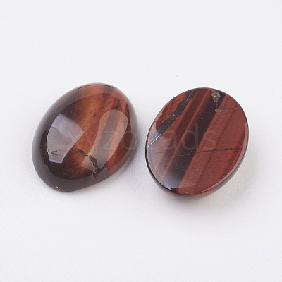 Natural Dyed & Heated Red Tiger Eye Flat Back Cabochons G-G741-30x40mm-13-1