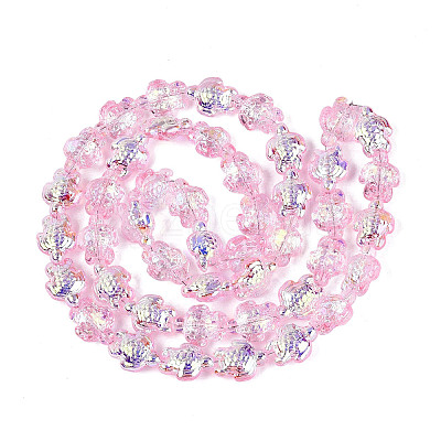 Electroplate Transparent Glass Beads Strands EGLA-N055-04A-06-1