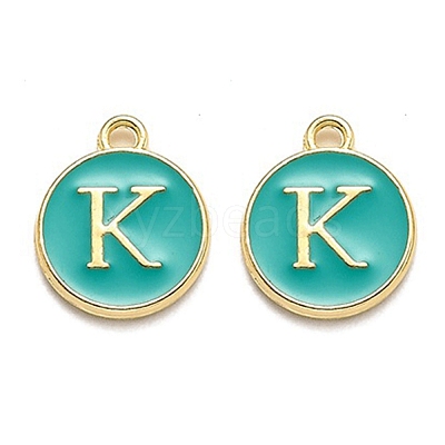 Golden Plated Alloy Enamel Charms ENAM-Q437-15K-1