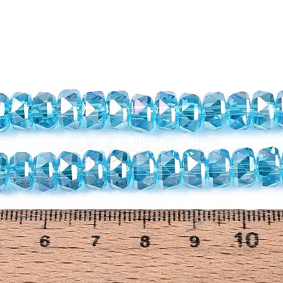 Electroplate Transparent Glass Beads Strands EGLA-N022-04A-D09-1