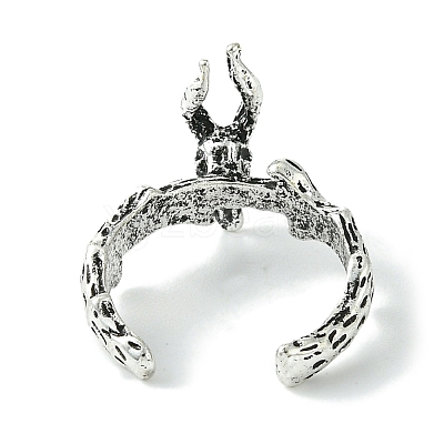 Deer Alloy Open Rings for Women RJEW-K275-44AS-1