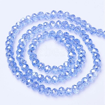 Electroplate Glass Beads Strands X-EGLA-A034-T10mm-B09-1