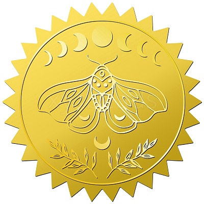 34 Sheets Self Adhesive Gold Foil Embossed Stickers DIY-WH0509-054-1