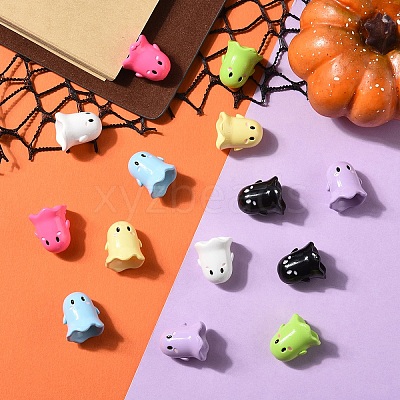 14Pcs 7 Colors Opaque Acrylic Beads MACR-YW0004-10-1