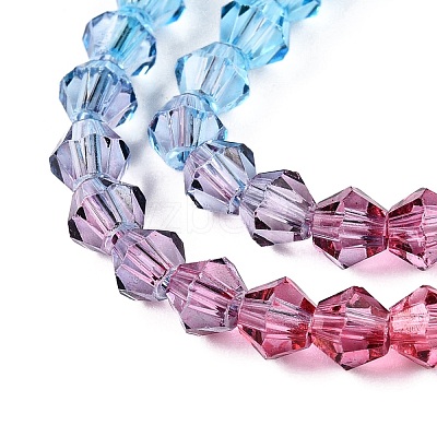 Gradient Color Baking Paint Glass Bead Strands DGLA-A039-T2mm-A017-1