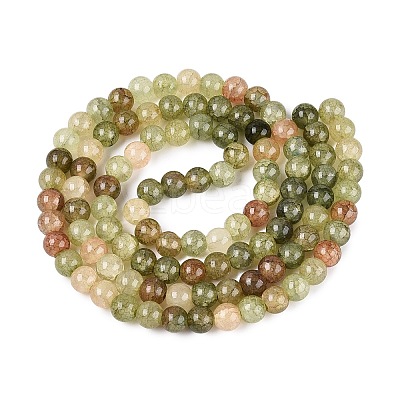 Baking Paint Crackle Glass Beads Strands GLAA-Q106-03A-16-1