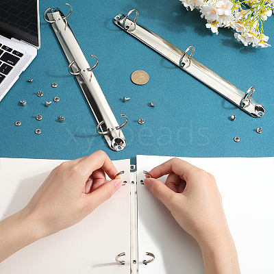 Iron Notebook 3-Ring Loose Leaf Book Binder Hinged Clamp FIND-WH20007-15F-P-1