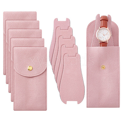 6 Sets Rectangle Velvet Single Watch Storage Bags ABAG-NB0002-09-1