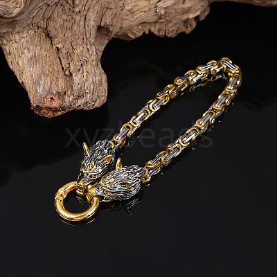 Vintage Alloy Viking Wolf Link Bracelets for Unisex WGCFB12-01-1