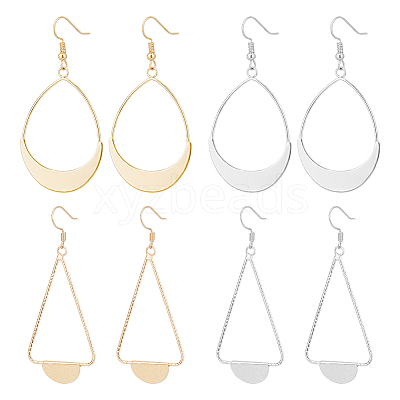 4 Pairs 4 Style Alloy Dangle Earrings for Women EJEW-FI0002-82-1