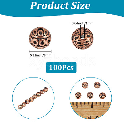 100Pcs Tibetan Style Zinc Alloy Beads FIND-PA0001-64-1