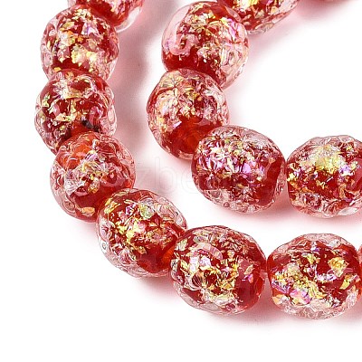 Handmade Foil Glass Beads Strands FOIL-Q002-05B-1