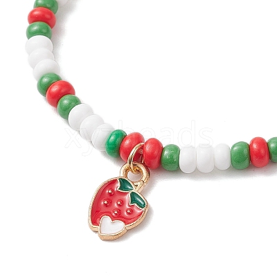 9Pcs Fruit Theme Alloy Enamel Charm Bracelets BJEW-MZ00206-08-1