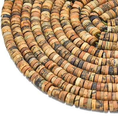 Natural Picture Jasper Beads Strands G-P575-B30-4x1mm-1