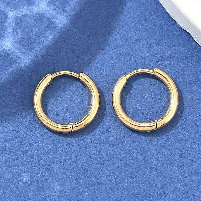 Ion Plating(IP) 304 Stainless Steel Huggie Hoop Earrings LS-EJEW-F111A-14mm-G-1