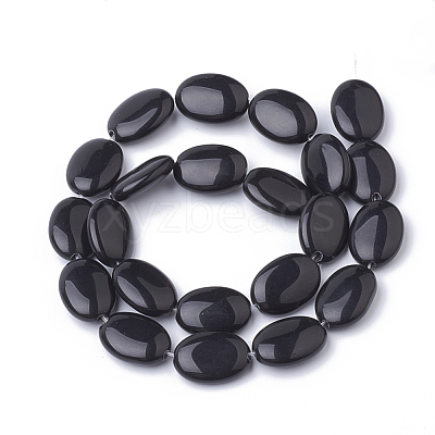 Natural Black Stone Beads Strands G-S292-26-1