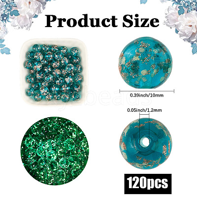 3 Strands Handmade Gold Sand Lampwork Beads Strands LAMP-PA0001-18A-1