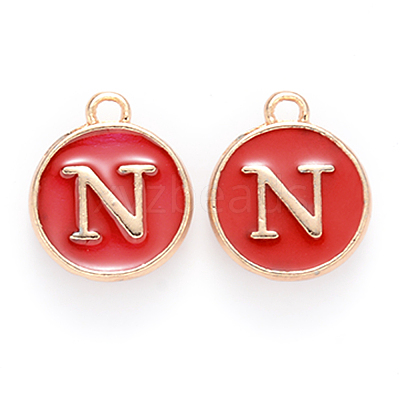 Golden Plated Alloy Enamel Charms ENAM-S118-03N-1