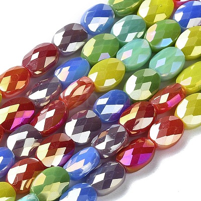 Electroplate Glass Beads Strands X-EGLA-C004-06-1