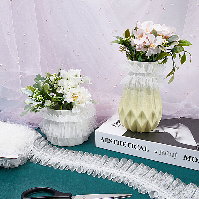 10M Polyester Pleated Lace Trim OCOR-GF0003-21C-1