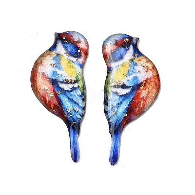 2Pcs Transparent Epoxy Resin Pendants RESI-A044-03B-1