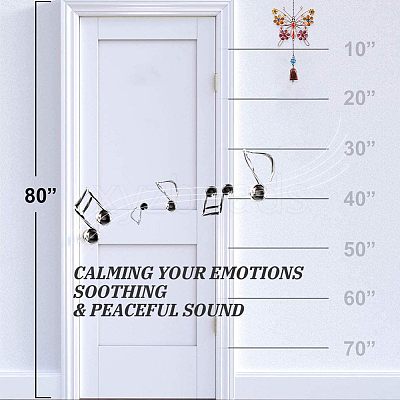Butterfly Glass & Acrylic Wind Chimes HJEW-WH0042-89-1